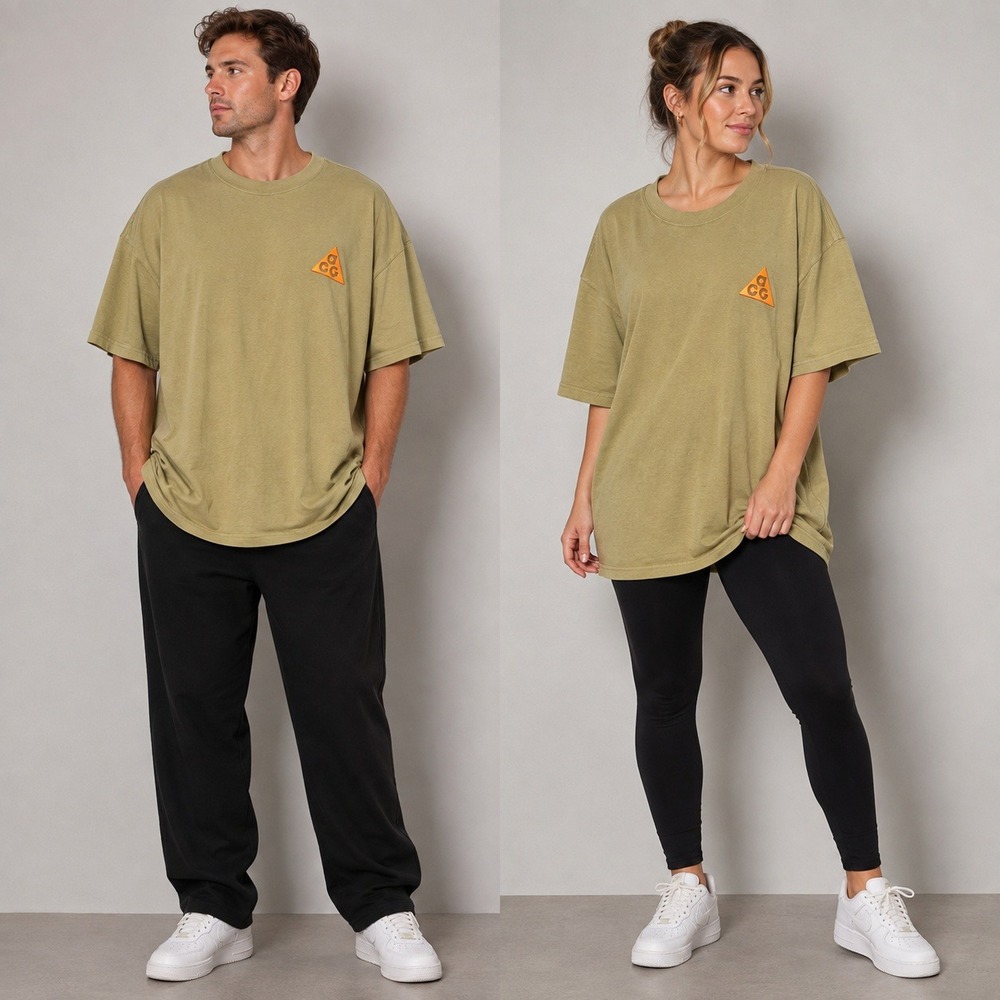 Nike ACG Dri-FIT T-Shirt Mens 4XL Olive Green All Conditions Gear Spiral Graphic